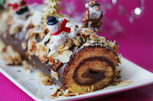 Buche de Noël au chocolat avec du CBD